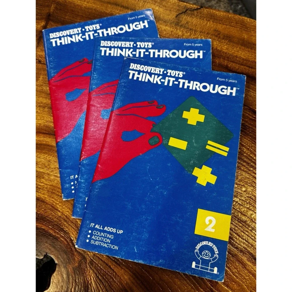 Vintage 1979-1980s Think-It-Through Tiles & 23 Book Lot Phonics Math Words More